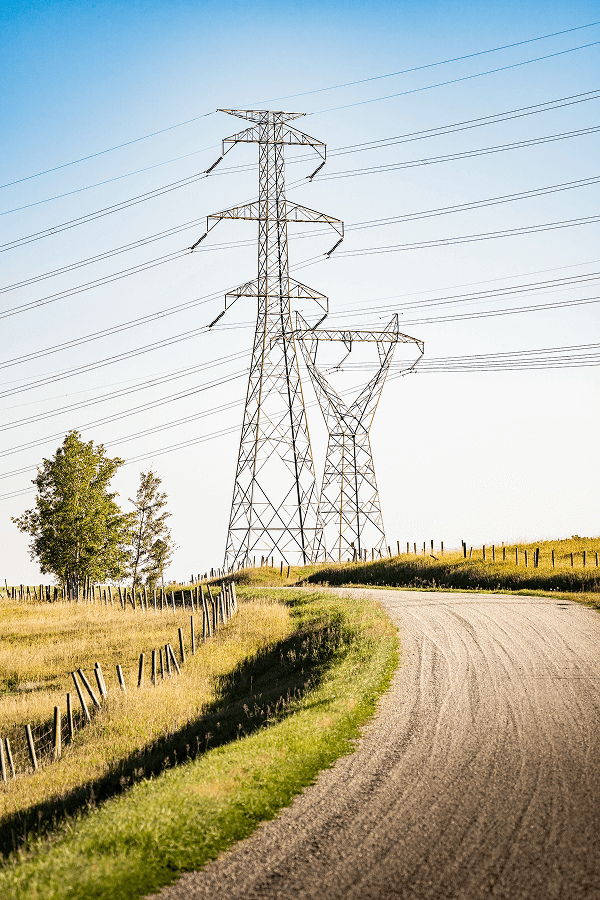 Power lines on country side